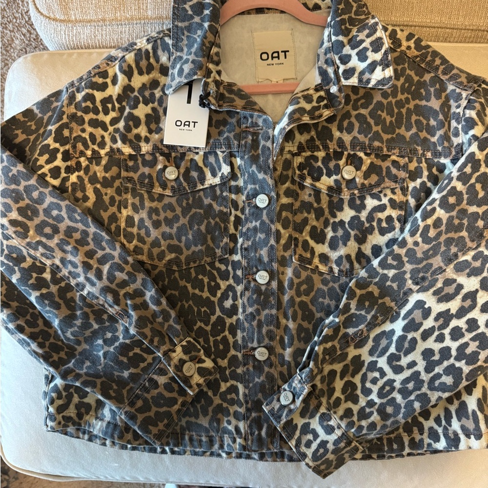 Leopard Print denim Jacket